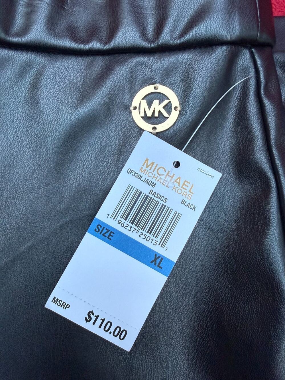 NWD Michael Kors Faux Leather Pull On Legging Pants Womens Size XL Black